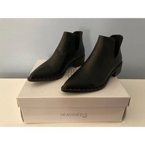 Head Over Heels Shoes | Head Over Heels Black Synthetic Cut Out Studded Ankle Boots Size 37 New | Color: Black | Size: 37 | Laurensfabfinds's Closet